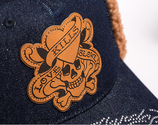 Kšiltovka Ed Hardy - Unisex Love Kills Slowly Denim 5 Panel Trapper Cap - Indigo