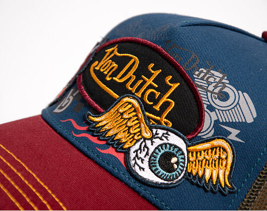 Kšiltovka Von Dutch - Trucker - Patch & Print - Red / Navy