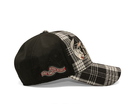 Kšiltovka Capslab - Looney Tunes Trucker - Bugs Bunny Script Checkered - Black / White