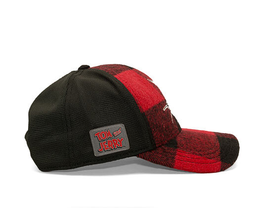 Kšiltovka Capslab - Tom & Jerry Trucker - Tom Grin Buffalo Check - Red / Black