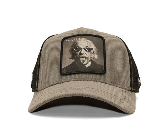 Kšiltovka Capslab - Einstein Thug Life Trucker - Grey Corduroy / Black