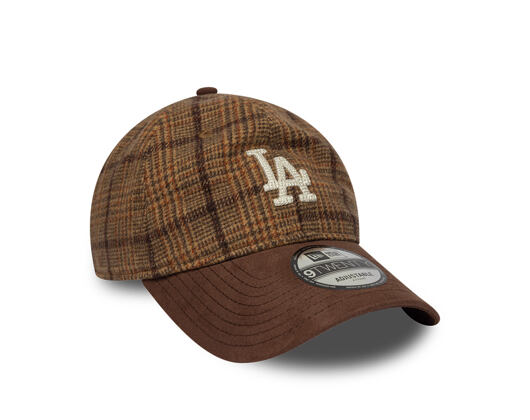 Kšiltovka New Era - MLB Mix Check 9TWENTY - LA Dodgers - Chestnut Brown / Stone