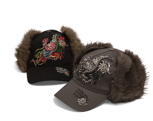 Kšiltovka Ed Hardy - Crawling Dragon Trapper - Black