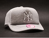 Dámská Kšiltovka s kratším kšiltem New Era Jersey Trucker New York Yankees Heather Grey / White Snap