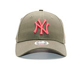 Dámská Kšiltovka New Era League Essential New York Yankees 9FORTY New Olive/Lava Red Strapback