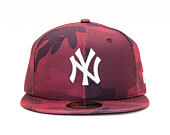 Kšiltovka New Era 59FIFTY Essential Camo New York Yankees Maroon Camo/White
