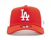 Kšiltovka New Era 9FORTY A-Frame Trucker Los Angeles Dodgers League Essential Scarlet/White