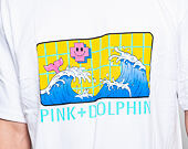 Triko Pink Dolphin Logo Grid White