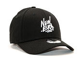 Dětská Kšiltovka New Era 9FORTY Script Youth Black / White Strapback