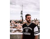 Triko New Era NFL Stripe Sleeve Oversized Tee Oakland Raiders Black
