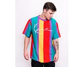 Triko Karl Kani Signature Stripe Tee Purple/Red/Yellow - 6069900