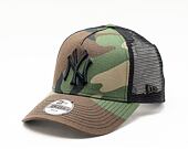 Dětská Kšiltovka New Era - MLB Clean 9FORTY Trucker - NY Yankees - Woodland Camo / Black
