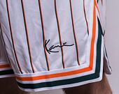 Kraťasy Karl Kani Small Signature Pinstripe Mesh Shorts white/green/orange
