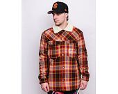 Košilobunda Karl Kani Chest Signature Flannel Shirt Jacket Dark Red