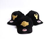 Kšiltovka Mitchell & Ness Los Angeles Lakers Black & Gold Suede Redline Stretch Snapback Black
