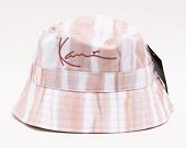 Klobouk Karl Kani Signtaure Tie Dye Stripe Bucket Hat light sand/taupe