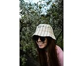 Klobouk Karl Kani Signature Pinstripe Bucket Hat cream/black