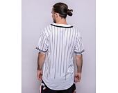 Dres Karl Kani Serif Pinstripe Baseball Shirt white/black