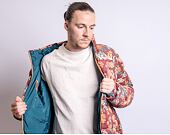 Bunda Karl Kani Retro Reversible Corduroy Flower Puffer Jacket Multicolor