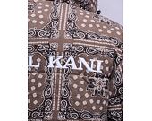 Bunda Karl Kani OG Hooded Corduroy Paisley Puffer Jacket dark taupe/ b/w