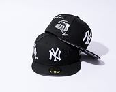 Kšiltovka New Era 59FIFTY MLB Script 5 New York Yankees Black / Optic White