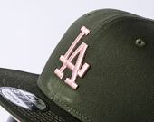Kšiltovka New Era 9FIFTY MLB Side Patch Los Angeles Dodgers New Olive / Dirty Rose