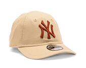 Dětská kšiltovka New Era 9FORTY Kids MLB League Essential New York Yankees Oat Milk / Redwood