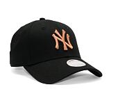 Dámská kšiltovka New Era 9FORTY Womens MLB Metallic Logo New York Yankees Black / Shiny Rose Gold