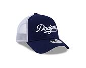 Kšiltovka New Era 9FORTY A-Frame Trucker MLB Team Script Los Angeles Dodgers Dark Royal / White