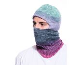 Custom made pletená Balaclava kukla - Baby Blue/ Magenta