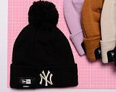 Dámský kulich New Era MLB Womens Metallic Pom Beanie New York Yankees Black