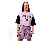 Dámské triko New Era MLB Lifestyle Crop Tee New York Yankees - Pastel Lilac / Black