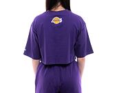 Dámské Triko New Era NBA Team Wordmark Crop Tee Los Angeles Lakers - Purple / Gold