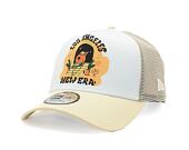 Kšiltovka New Era - 9FORTY Trucker Graphic Print - Los Angeles - Beige