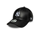 Dámská Kšiltovka New Era - MLB Contrast Stitch PU Leather 9FORTY - NY Yankees - Black / White