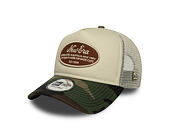 Kšiltovka New Era - Western Oval Patch Foam 9FORTY Trucker - Stone / Woodland Camo