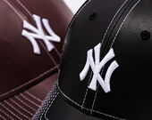 Dámská Kšiltovka New Era - MLB Contrast Stitch PU Leather 9FORTY - NY Yankees - Black / White