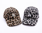 Dámská Kšiltovka New Era - MLB Cosy Animal - Snow Leopard Fleece 9FORTY - LA Dodgers - Grey / Black