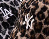 Dámská Kšiltovka New Era - MLB Cosy Animal - Leopard Fleece 9FORTY - NY Yankees - Caramel / Auburn