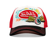 Kšiltovka Von Dutch - Trucker - Patches - White/Red