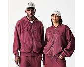 Mikina New Era - Branded Washed Full-Zip Hoody - Burgundy