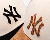 Dámská Kšiltovka New Era - MLB Faux Suede 9FORTY - NY Yankees - Cream / Camel