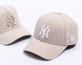 Kšiltovka New Era - MLB Melton Wool 9FORTY - NY Yankees - Stone / White