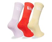 Ponožky New Era - Flag Crew Socks 3pk - Pink / Orange / Yellow