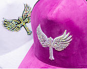 Kšiltovka Reflection Luxury Velvet Rhinostones Grape Purple