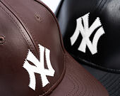 Kšiltovka New Era - MLB IMAGE DROP - Leather 9FORTY M-CROWN - NY Yankees - Brown