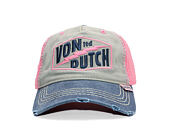 Kšiltovka Von Dutch - Trucker - Limited Olive/Pink/Distressed Denim
