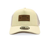 Kšiltovka New Era - Branded Denim Leather Patch 9FORTY A-Frame Trucker - Camel