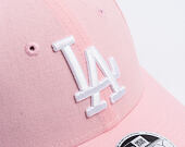 Dětská Kšiltovka New Era - MLB Linen 9FORTY M-CROWN - LA Dodgers - Pink Rouge / White