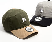 Kšiltovka New Era - MLB Mini Logo Washed Contrast 9TWENTY - Oakland Athletics - New Olive / Camel
